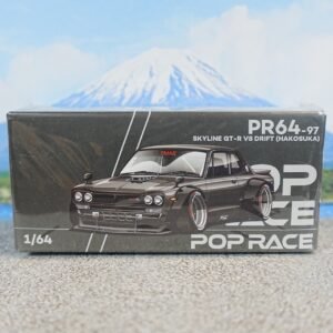 POP RACE 97 NISSAN SKYLINE GT-R V8 DRIFT HAKOSUKA DARK CHROME - SEALED